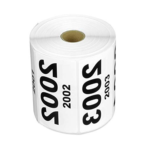 1000 Labels - Reverse Number Stickers 2001-3000 Consecutive Numbers Labels for Inventory 4 x 2 inch  1 RollWhite
