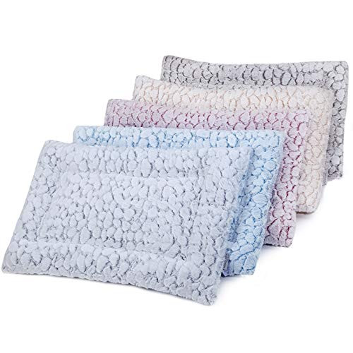 Vivaglory Crate Pad Mat Reversible Super Soft Plush Cat Dog Bed Mattress for Crate Kennel Cage 24 x 18 Inches Grey Machine Washable