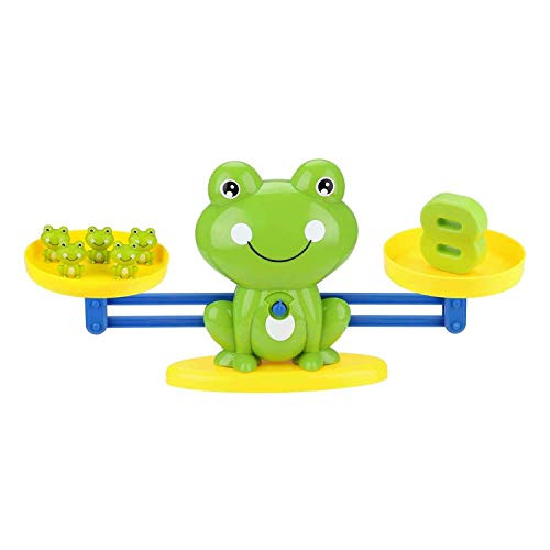 YUFF Frog Balance Toy Game Montessori for Early Learning and Numerical Skills Development Fun Numbers and Weight Pieces for a Balance Learning Game