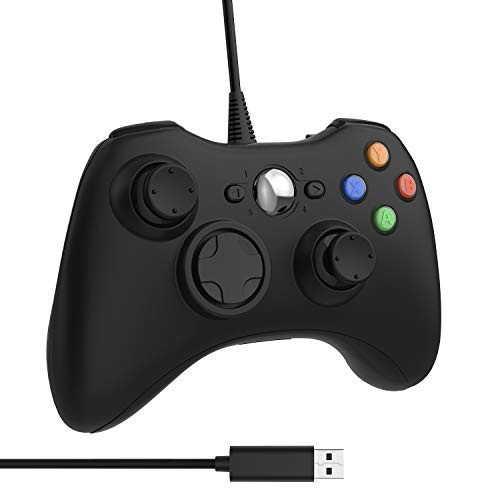 Wired Controller for Xbox 360 UTAWO Wired 7_2ft USB Game Controller Joystick Gamepad Remote with Double Vibration Motor for Microsoft Xbox 360 Xbox 360 SlimPC Windows 7810 Black