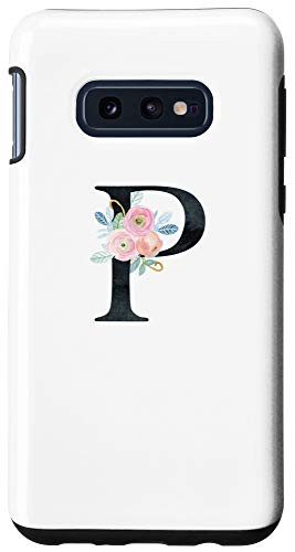 Galaxy S10e Modern Watercolor Florals Letter P Blue Pink White AAN008p Case