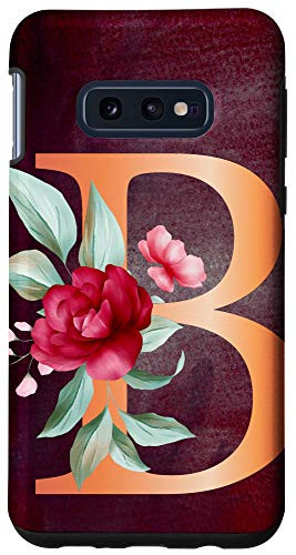 Galaxy S10e Letter B Alphabet Pink Flower Monogram Case