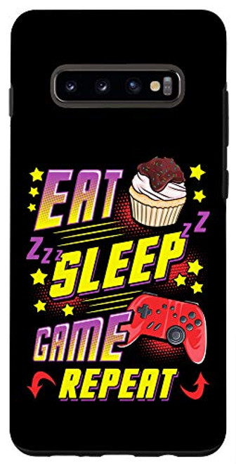 Galaxy S10 Funny Eat Sleep Game Repeat Gamer Gaming Case