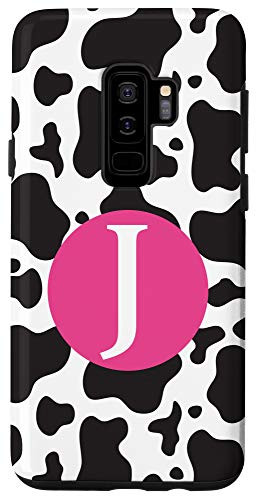 Galaxy S9 Cute Letter J Initial Monogram Name Cow Print Pattern Gift Case