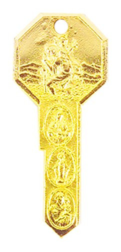 WJ Hirten 1233-07 Gold Color Plated Key of Saints Medal