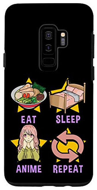 Galaxy S9 Cute Eat Sleep Anime Repeat Funny Anime Obsessed Case