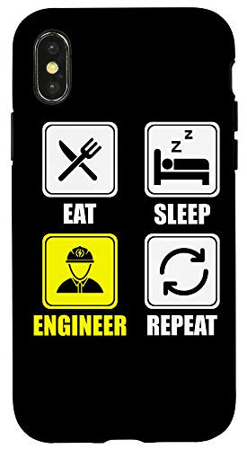 iPhone XXS Cute Eat Sleep Engineer Repeat Engineering Funny College Case
