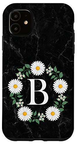 iPhone 11 Initial Letter B Monogram Daisy Flower Personalized Gifts Case
