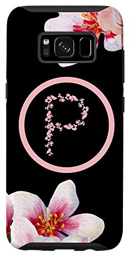 Galaxy S8 Cherry Blossoms Personalized Name Initial P Letter P Gift Case