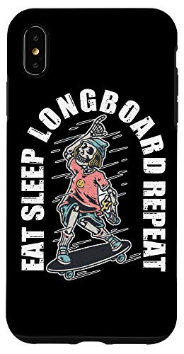 iPhone XS Max Eat Sleep Longboarding Repeat Skateboard Gift Longboard Case