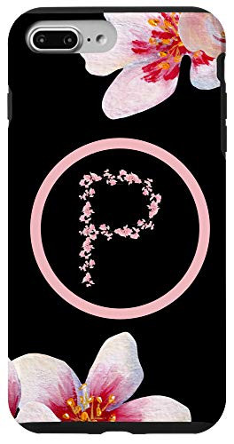 iPhone 7 Plus8 Plus Cherry Blossoms Personalized Name Initial P Letter P Gift Case