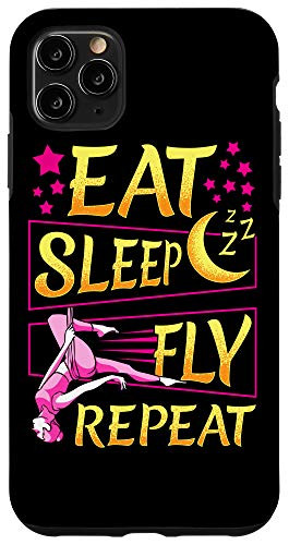 iPhone 11 Pro Max Funny Eat Sleep Fly Repeat Aerial Yoga Silks Case