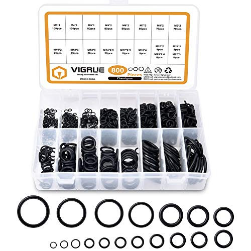 VIGRUE 800pcs Rubber O Ring Assortment Kits 18 Sizes Sealing Gasket Washer for Plumbing Automotive and Faucet Repair O-Rings