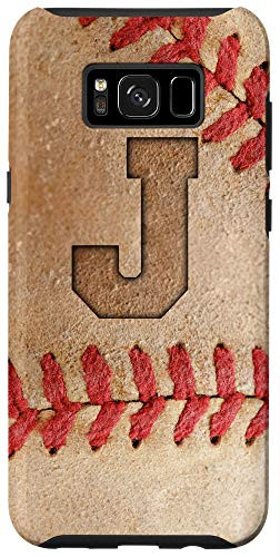 Galaxy S8 Baseball Phone Case with letter J Baseball Player Name Gift Case