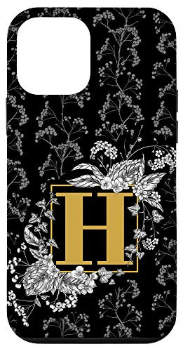 iPhone 12 mini Letter H Initial Monogram Illustrated Floral Pattern Phone Case