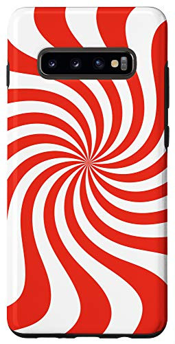 Galaxy S10 Peppermint Candy Swirl Classic Christmas Lollipop Pattern Case