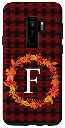Galaxy S9 Buffalo Plaid Initial Letter F Monogram Personalized Gifts Case