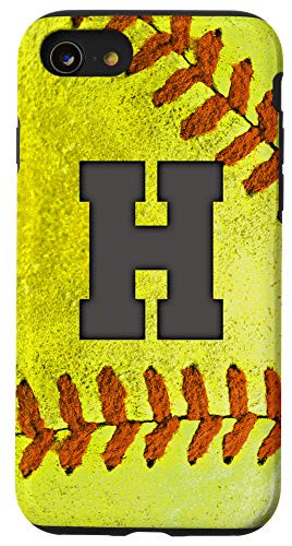 iPhone SE 2020  7  8 Softball Phone Case with letter H Softball Player Name Gift Case
