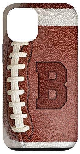 iPhone 1212 Pro Football Phone Case with letter B Football Player Name Gift Case