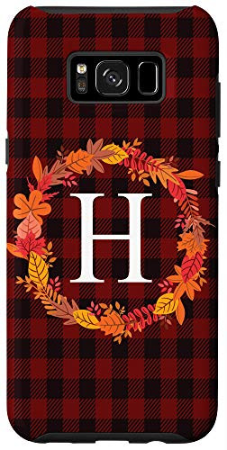 Galaxy S8 Buffalo Plaid Initial Letter H Monogram Personalized Gifts Case
