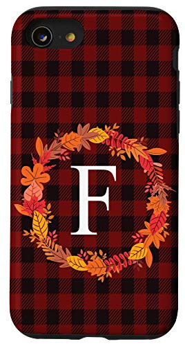 iPhone SE 2020  7  8 Buffalo Plaid Initial Letter F Monogram Personalized Gifts Case
