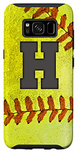 Galaxy S8 Softball Phone Case with letter H Softball Player Name Gift Case