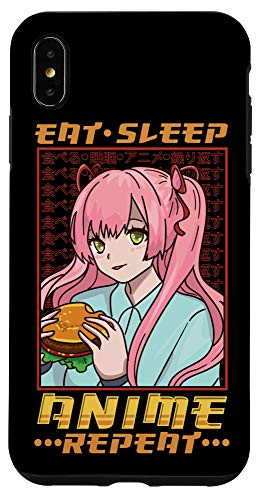 iPhone XS Max Funny Anime Obsessed Girl Eat Sleep Anime Repeat Case