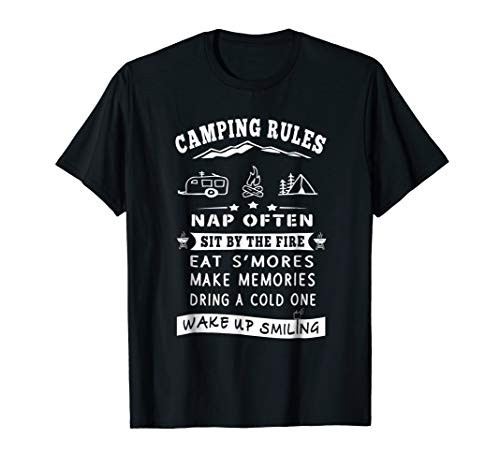 Camping Rules Camping Gear Gift Funny Camper T-Shirt