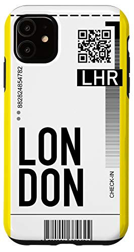 iPhone 11 London Air Ticket Phone Case Boarding Pass City Plane Case
