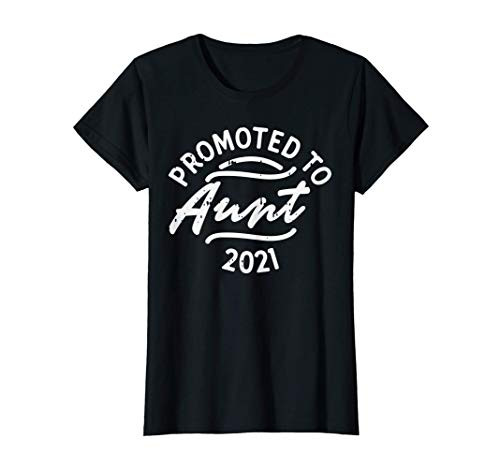 Womens Promoted To Aunt 2021 Pregnancy Announcement New Auntie Gift T-Shirt
