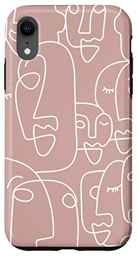 iPhone XR Face Line Art Phone Case Woman Aesthetic Minimal Neutral Case