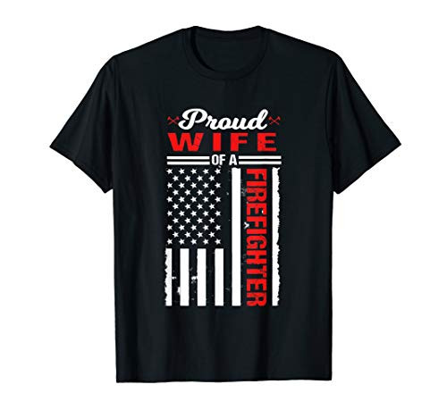 Wife Of A Firefighter Vintage Thin Red Line Fireman Gift T-Shirt