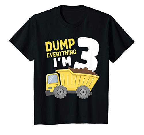 Kids Construction Truck 3rd Birthday T Shirt Boy 3 Year Old Gift T-Shirt