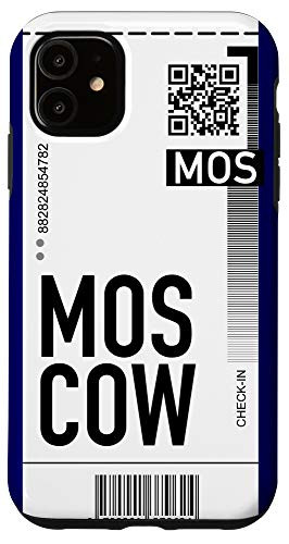 iPhone 11 Moscow Air Ticket Phone Case Boarding Pass City Plane Case