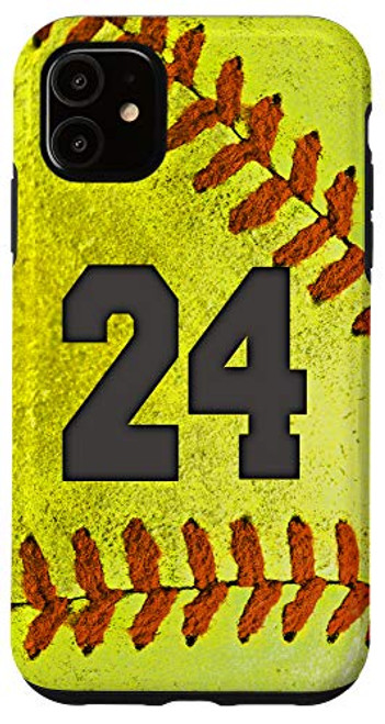 iPhone 11 Softball Fan 24 Jersey No 24 Softball Lover Phone Case Gift Case
