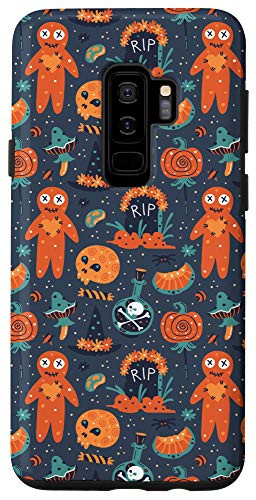 Galaxy S9 Halloween Skeleton Head And Tombstone Design Black Phone Case