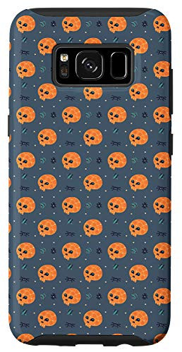 Galaxy S8 Halloween Skeleton Head Spider and Dots Designs Black Phone Case