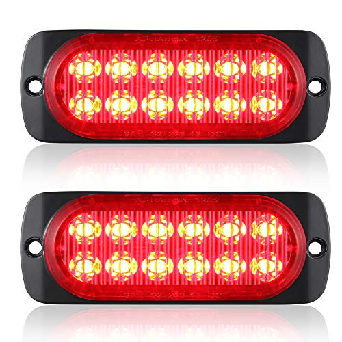 Pack of 2 Aluminum Housing Red LED Trailer Stop Brake Turn Tail Lights AT-HAIHAN DOT Compliant Waterproof Surface Mount Lighting for Truck Tractor Jeep RV