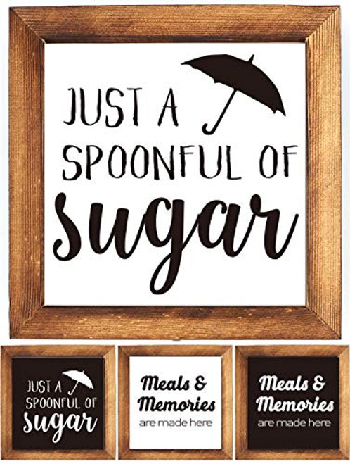 KU-DaYi Wood Framed Block Sign -Funny Kitchen Quote Rustic Farmhouse Kitchen Wooden Wood Framed Wall Hanging Sign Art Decor