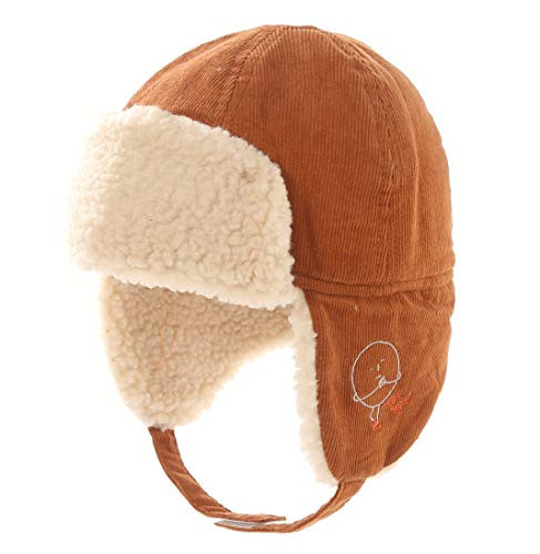 Connectyle Toddler Boys Kids Trapper Hat with Earflap Sherpa Lined Warm Winter Hat Trooper Snow Cap