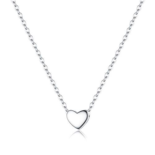 EVER FAITH Cute Heart Choker Necklace 925 Sterling Silver Tiny Dainty Heart Pendant Jewelry Gift for Women Girls EVER FAITH Cute Heart Choker Necklace 925 Sterling Silver Tiny Dainty Heart Pendant Jewelry Gift for Women Girls