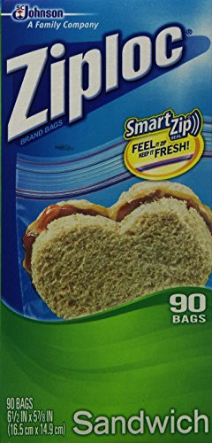 Ziploc Sandwich Bag Value Pack- 90 count Pack of 3