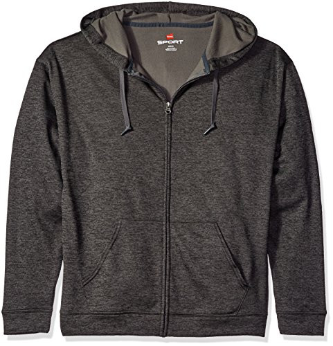 Hanes Mens Sport Performance Fleece Full-Zip Hoodie Granite Heather M