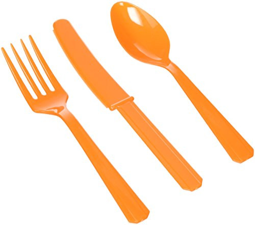 amscan Assorted Plastic Cutlery  Party Supply  Orange Peel  288 ct_