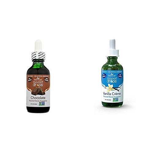 SweetLeaf Sweet Drops Liquid Stevia Sweetener Chocolate 2 Ounce   Sweet Drops Liquid Stevia Sweetener Vanilla Creme 2 Ounce