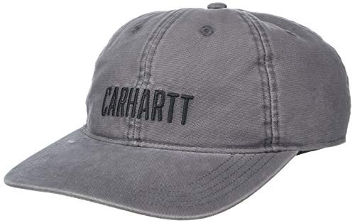Carhartt Mens Canvas Block Logo Graphic Cap Gravel OFA