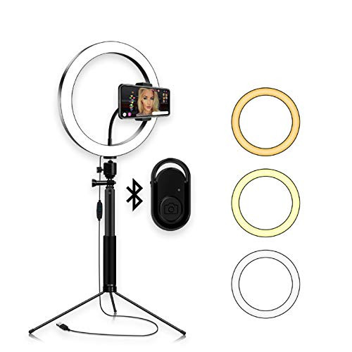 8 Ring Light with Stand WIOR Selfie Ring Light with Tripod Stand for Live StreamMakeup Dimmable LED Camera Beauty Ringlight for YouTube TikTok for iPhone and Android Phone