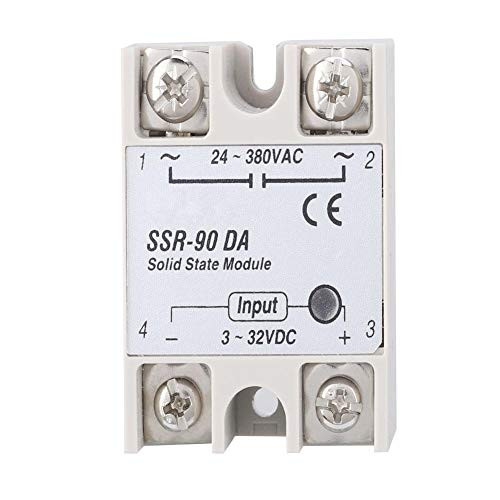 Solid State Relay Keenso SSR-90DA 90A Solid State Relay SSR Machinery Control DC-AC Input 3-32V DC Solid Module State Relay