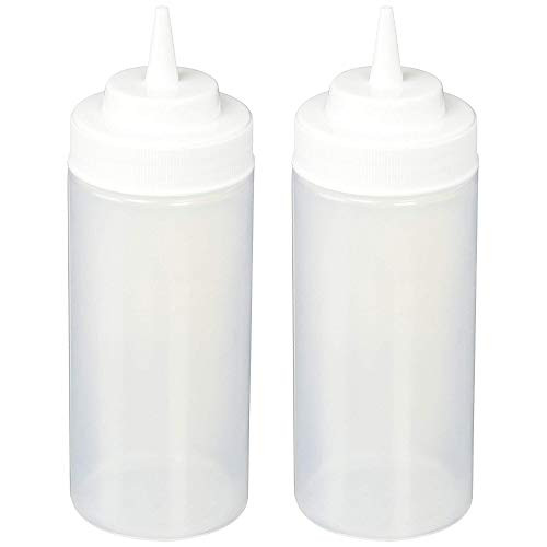 Winco 6-Piece Wide Mouth Squeeze Bottles 16-Ounce Clear 2 Pack