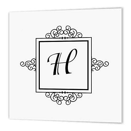 3dRose ht-154331-3 Initial Letter H Personal Monogrammed Fancy Black and White Typography Personalized Iron on Heat Transfer 10 by 10 3dRose ht-154331-3 Initial Letter H Personal Monogrammed Fancy Black and White Typography Personalized Iron on Heat Transfer 10 by 10